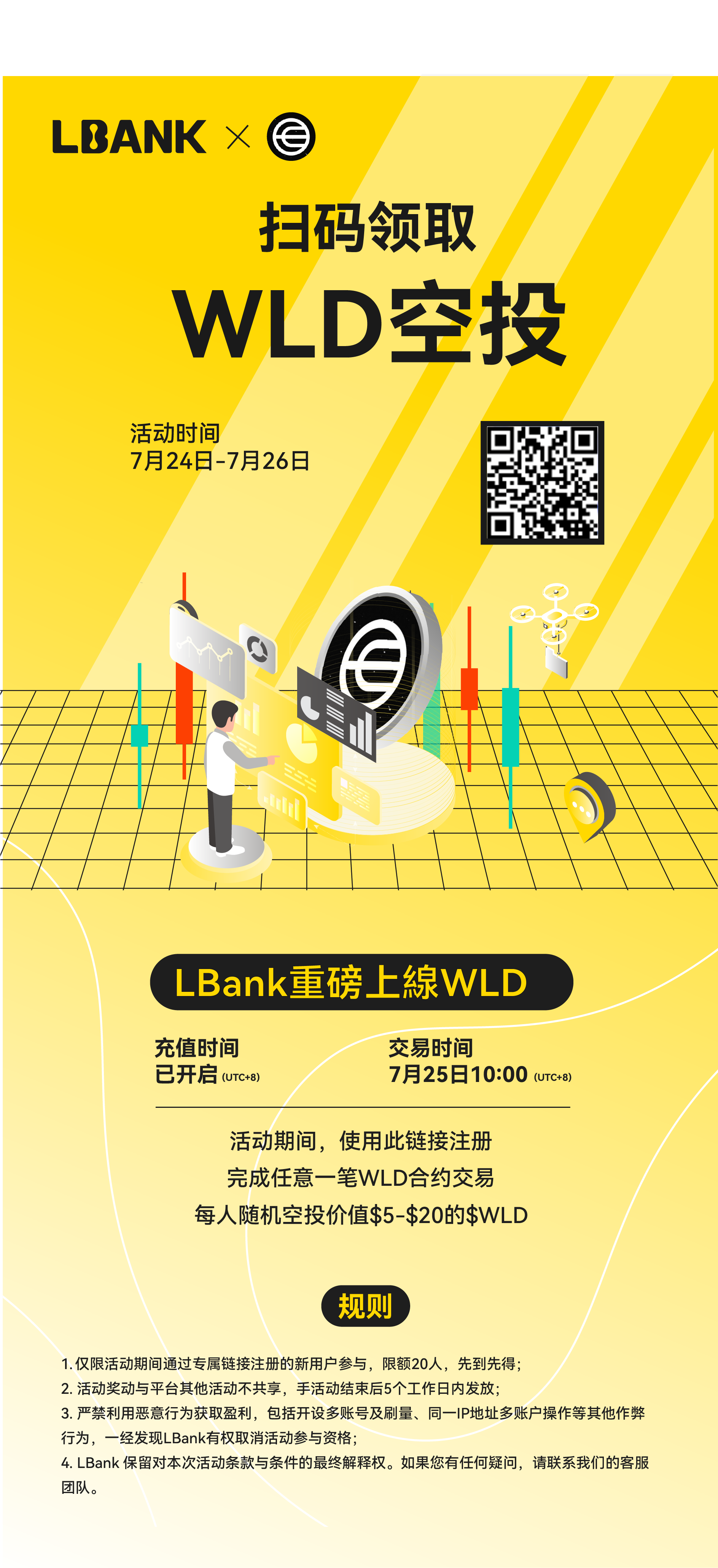 BANK × WLD 扫码领取空投福利